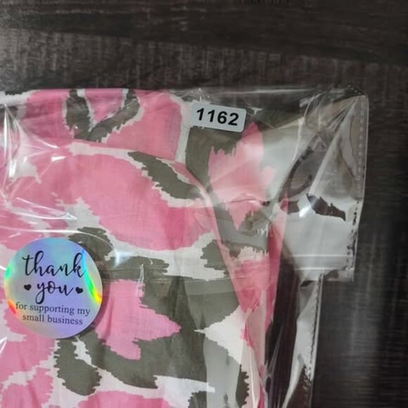 Talbots Petite Pink‎ Ikat Print Tunic Top LP Semi Sheer Preppy Boho 100% Cotton - Picture 9 of 9